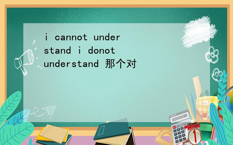 i cannot understand i donot understand 那个对
