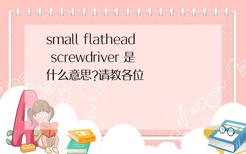 small flathead screwdriver 是什么意思?请教各位