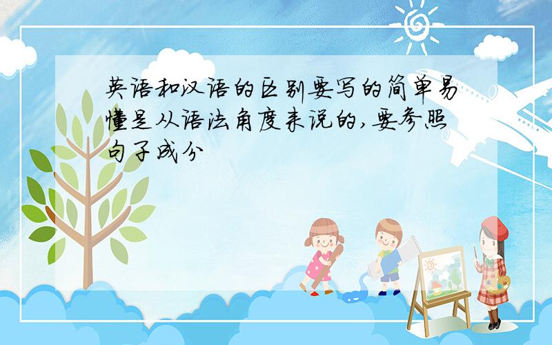 英语和汉语的区别要写的简单易懂是从语法角度来说的,要参照句子成分