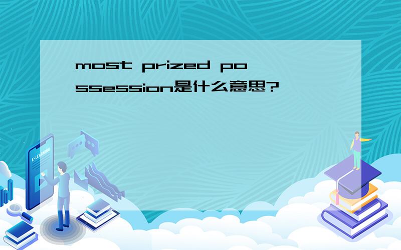 most prized possession是什么意思?