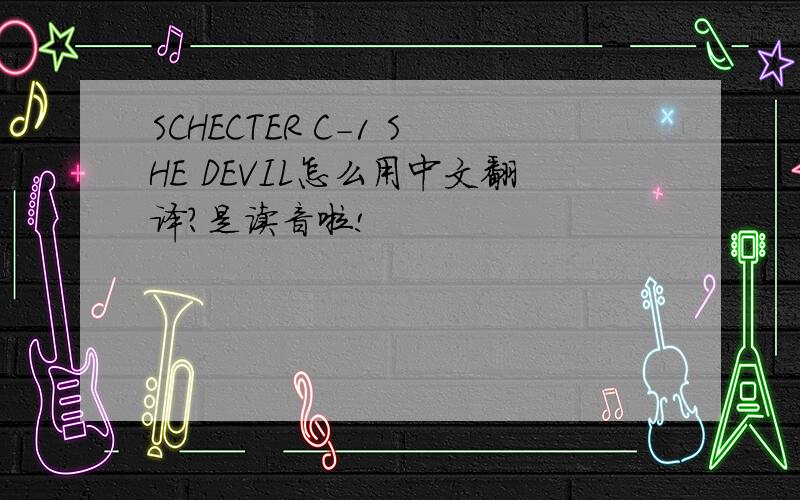 SCHECTER C-1 SHE DEVIL怎么用中文翻译?是读音啦!