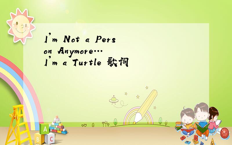 I'm Not a Person Anymore... I'm a Turtle 歌词