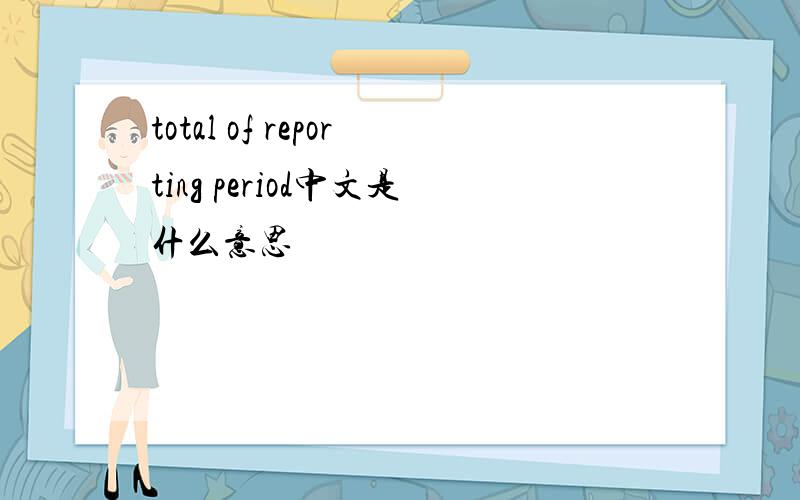 total of reporting period中文是什么意思