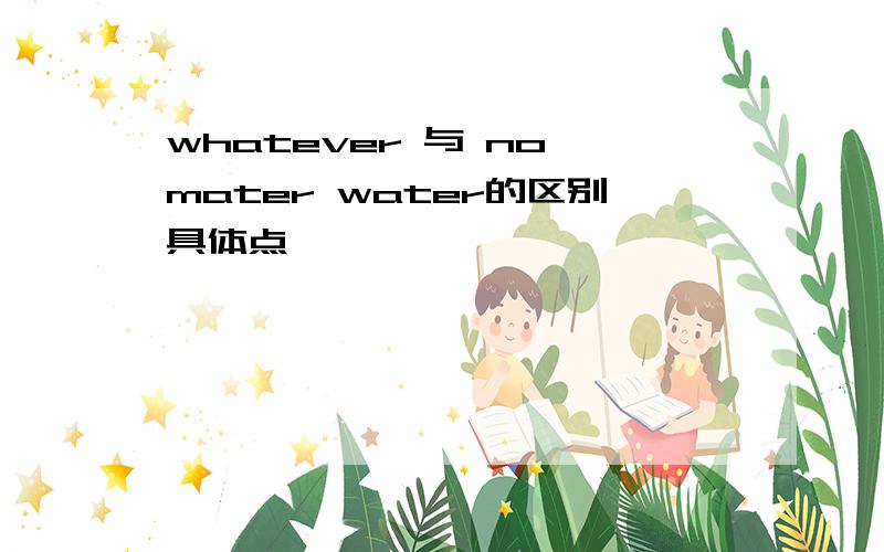 whatever 与 no mater water的区别具体点,