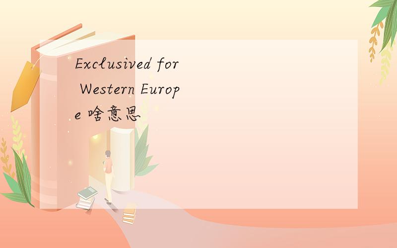 Exclusived for Western Europe 啥意思