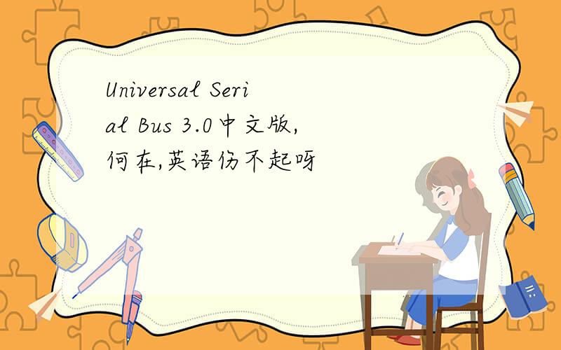 Universal Serial Bus 3.0中文版,何在,英语伤不起呀