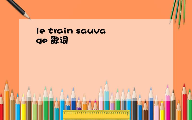 le train sauvage 歌词