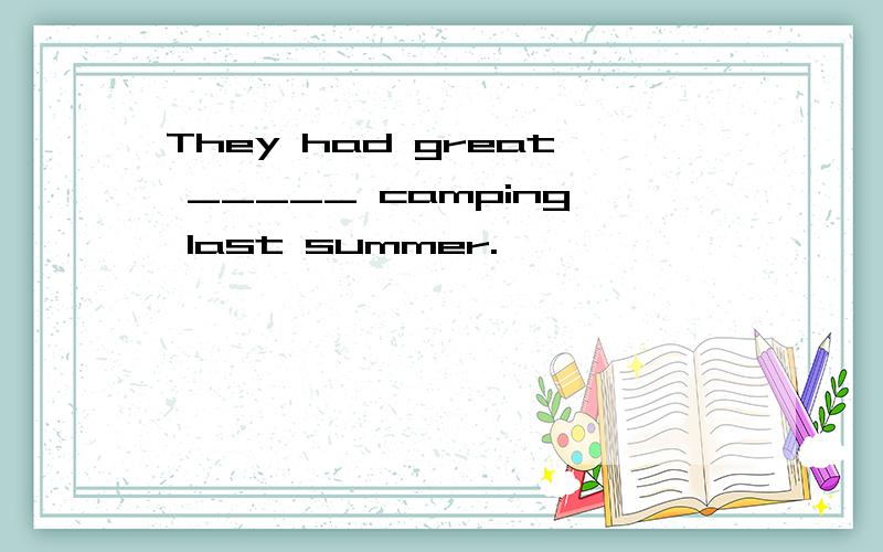 They had great _____ camping last summer.