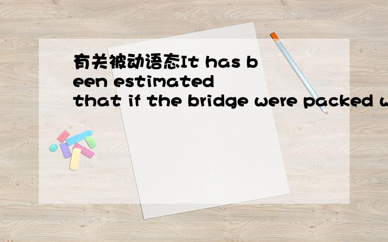 有关被动语态It has been estimated that if the bridge were packed with cars````````~这里用were不用was是因为什么虚拟吗?还是什么别的?