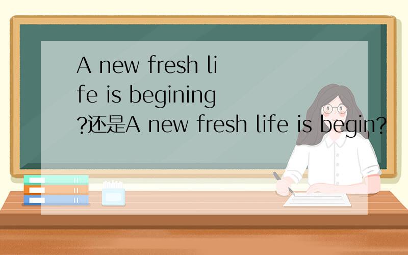 A new fresh life is begining?还是A new fresh life is begin?