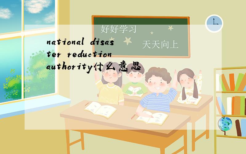 national disaster reduction authority什么意思