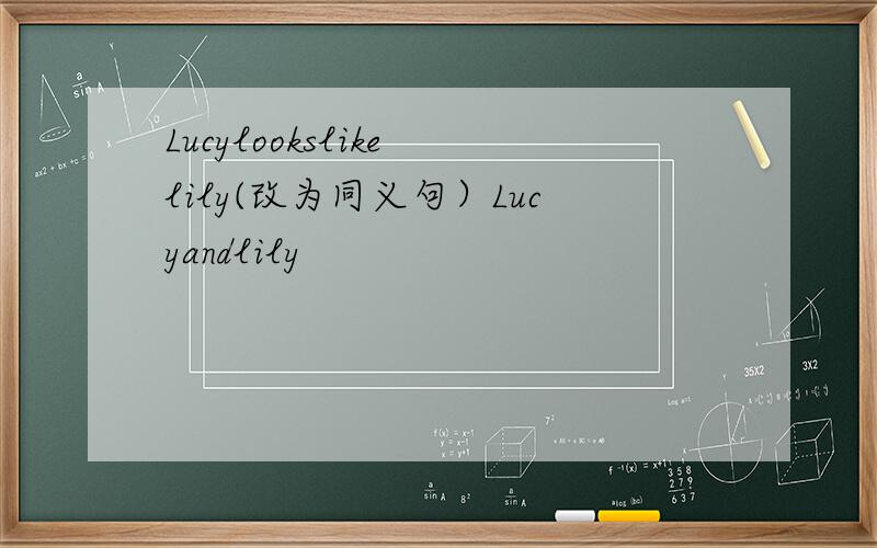 Lucylookslike lily(改为同义句）Lucyandlily