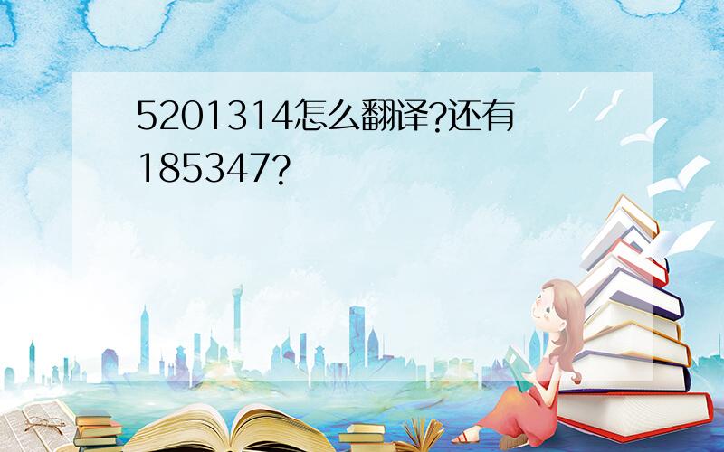 5201314怎么翻译?还有185347?