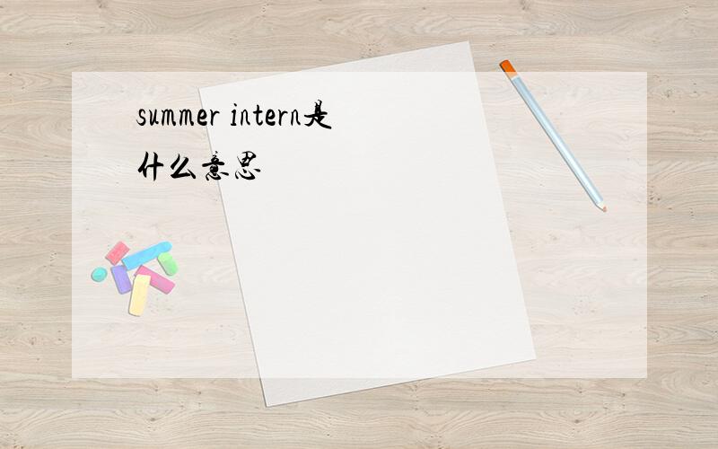 summer intern是什么意思
