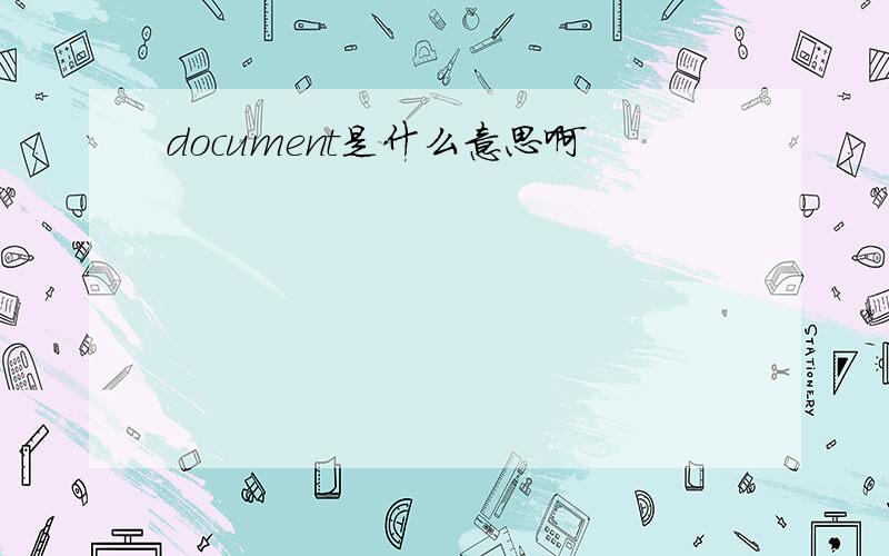document是什么意思啊