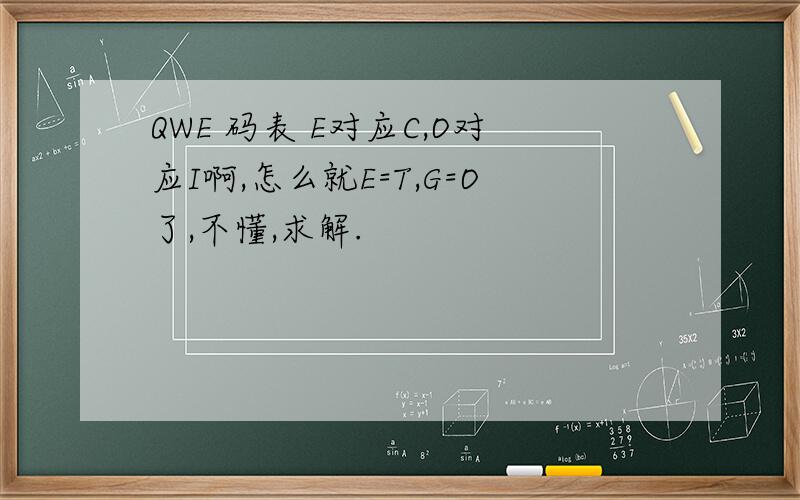 QWE 码表 E对应C,O对应I啊,怎么就E=T,G=O了,不懂,求解.