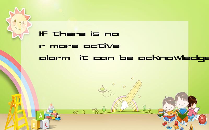 If there is nor more active alarm,it can be acknowledged by the button F4.