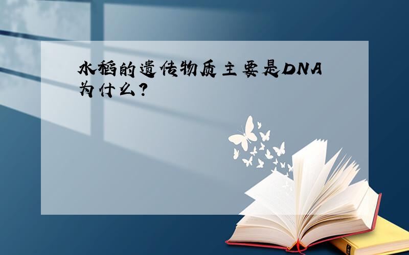 水稻的遗传物质主要是DNA 为什么?