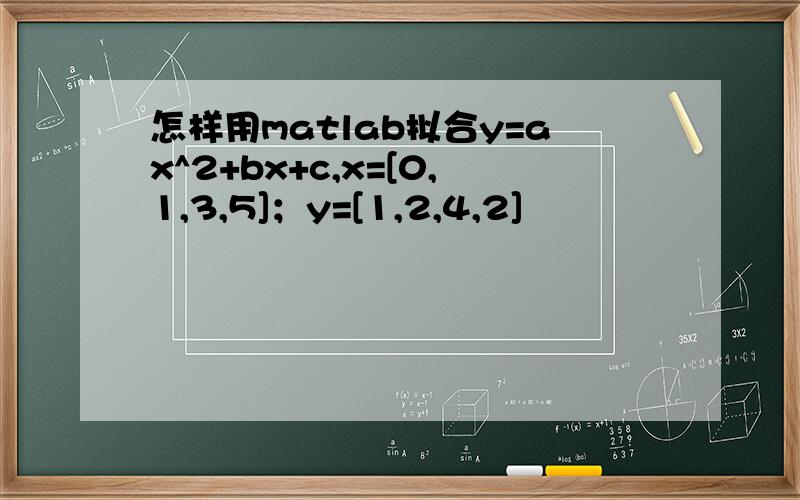 怎样用matlab拟合y=ax^2+bx+c,x=[0,1,3,5]；y=[1,2,4,2]