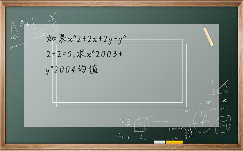 如果x^2+2x+2y+y^2+2=0,求x^2003+y^2004的值