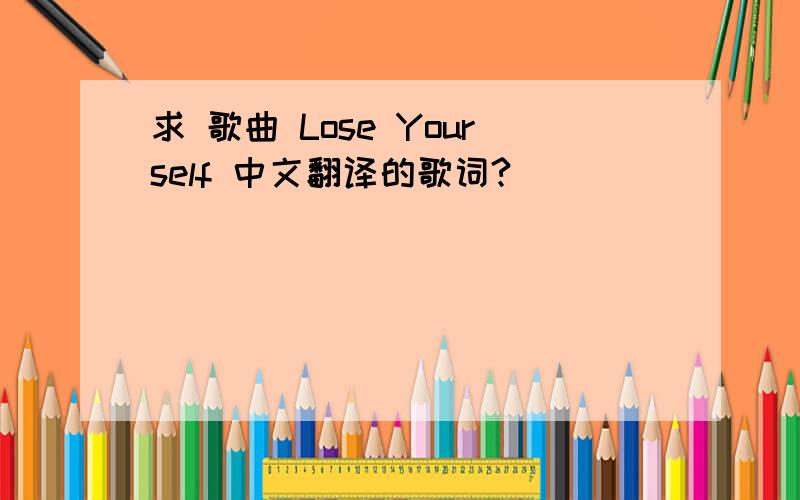 求 歌曲 Lose Yourself 中文翻译的歌词?