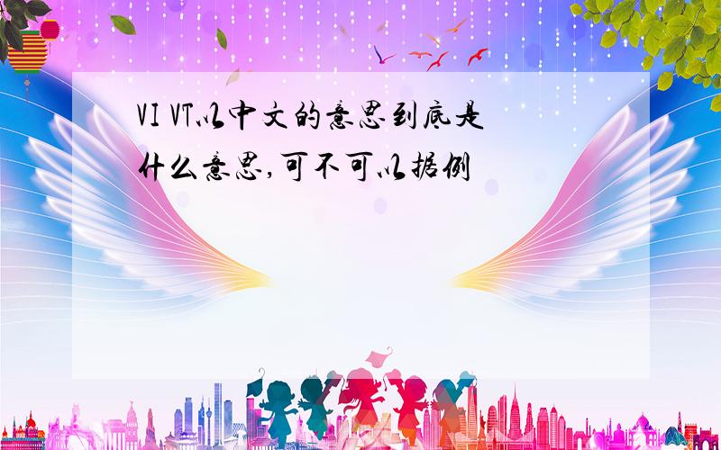 VI VT以中文的意思到底是什么意思,可不可以据例