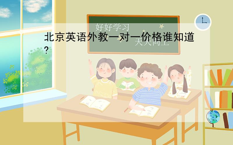 北京英语外教一对一价格谁知道?
