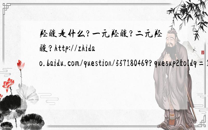 羟酸是什么?一元羟酸?二元羟酸?http://zhidao.baidu.com/question/557180469?quesup2&oldq=1