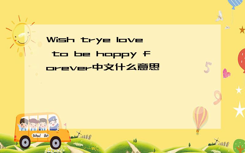 Wish trye love to be happy forever中文什么意思