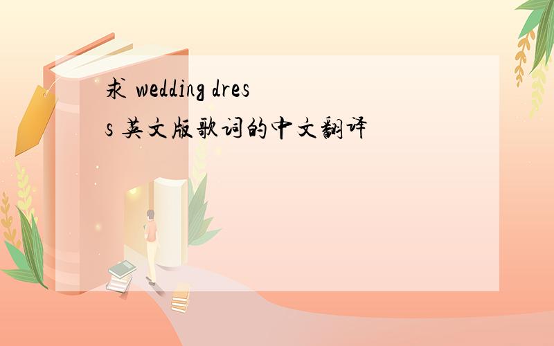 求 wedding dress 英文版歌词的中文翻译
