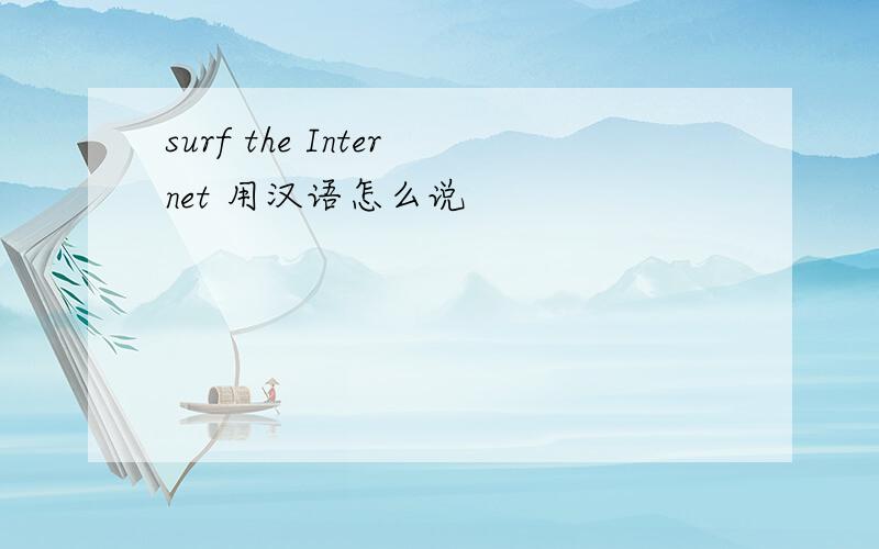 surf the Internet 用汉语怎么说