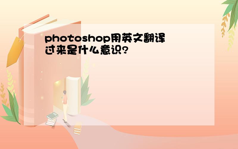 photoshop用英文翻译过来是什么意识?