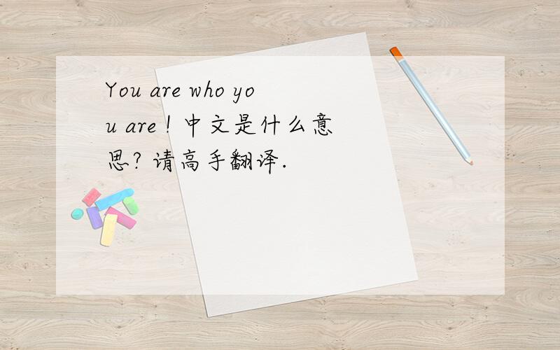 You are who you are ! 中文是什么意思? 请高手翻译.