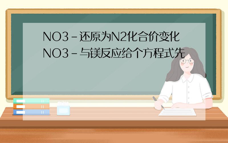NO3-还原为N2化合价变化NO3-与镁反应给个方程式先