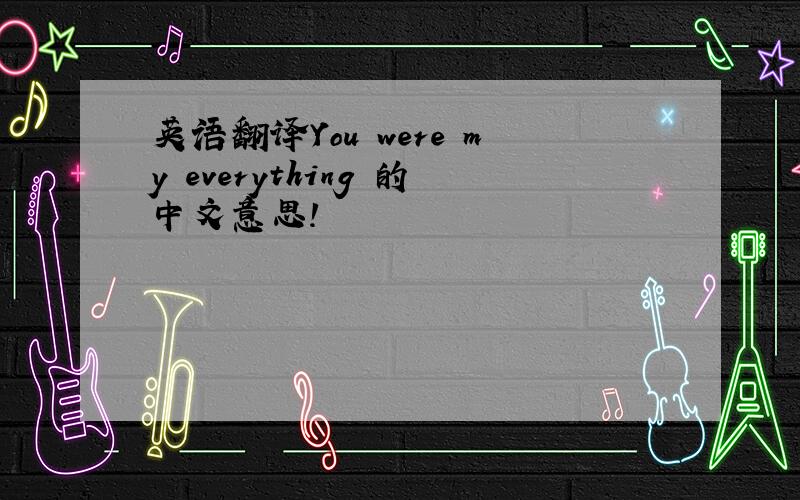 英语翻译You were my everything 的中文意思!