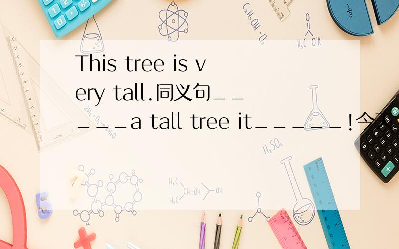 This tree is very tall.同义句_____a tall tree it_____!今天