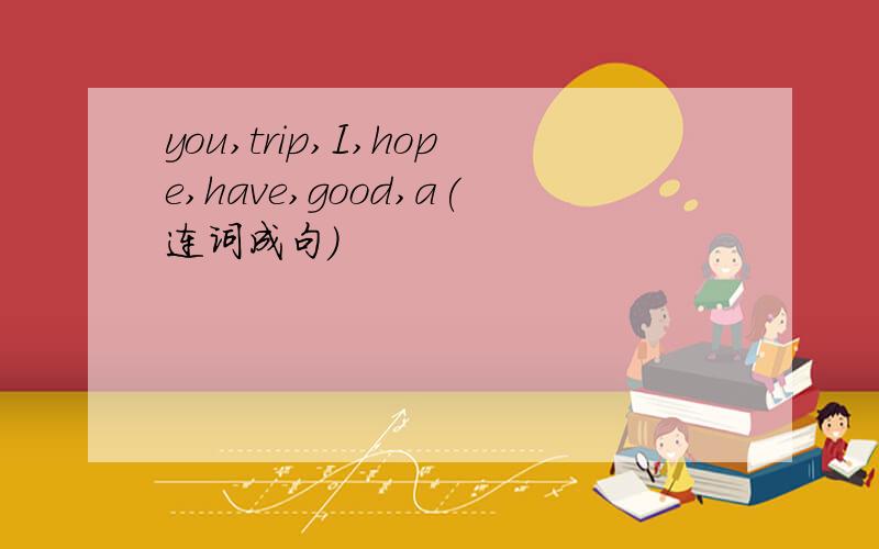 you,trip,I,hope,have,good,a(连词成句)