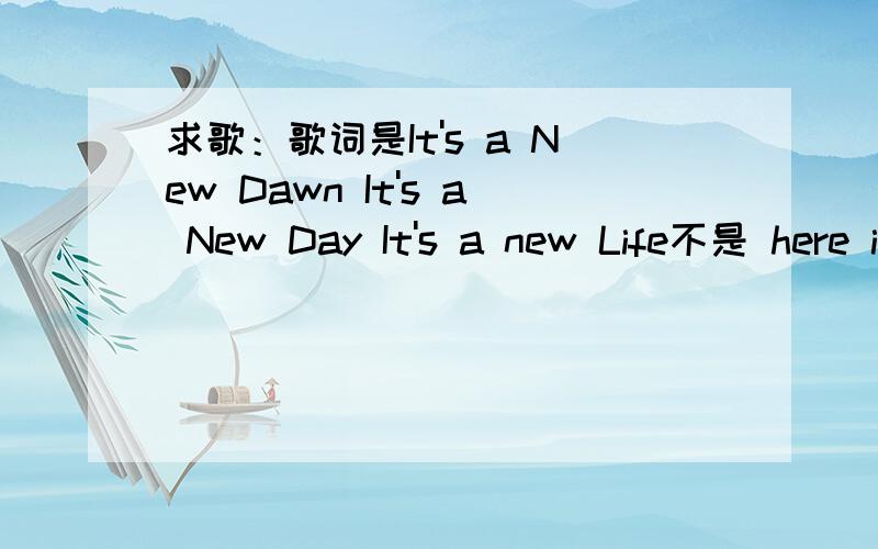 求歌：歌词是It's a New Dawn It's a New Day It's a new Life不是 here i am