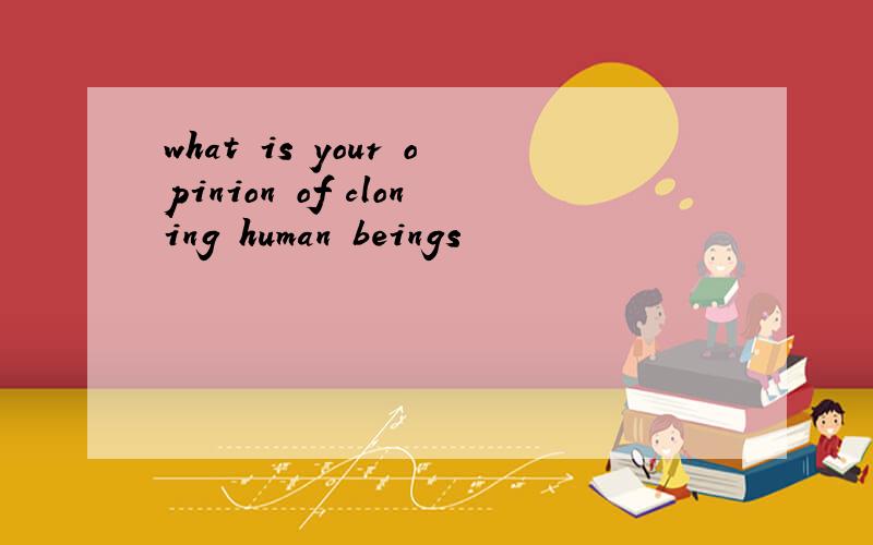 what is your opinion of cloning human beings