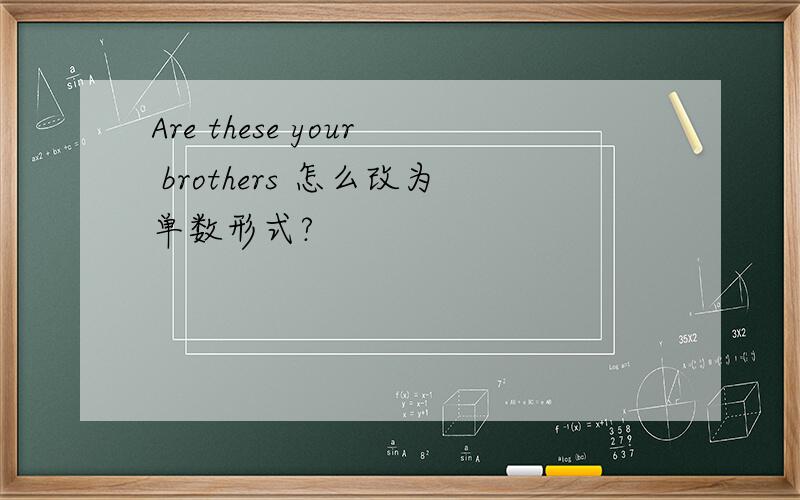 Are these your brothers 怎么改为单数形式?