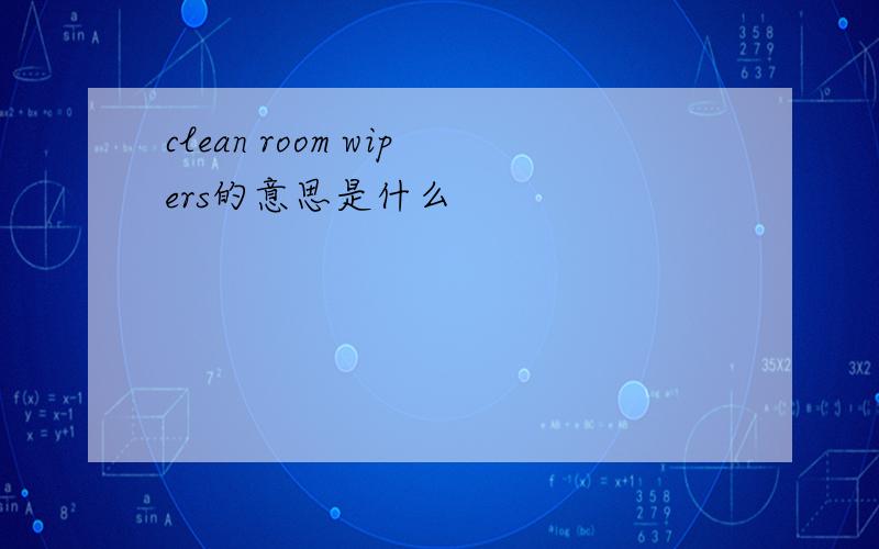 clean room wipers的意思是什么