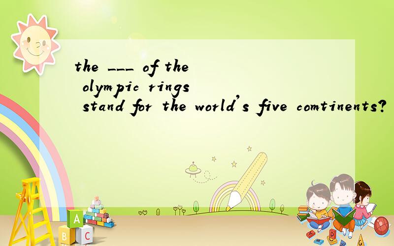the ___ of the olympic rings stand for the world's five comtinents?