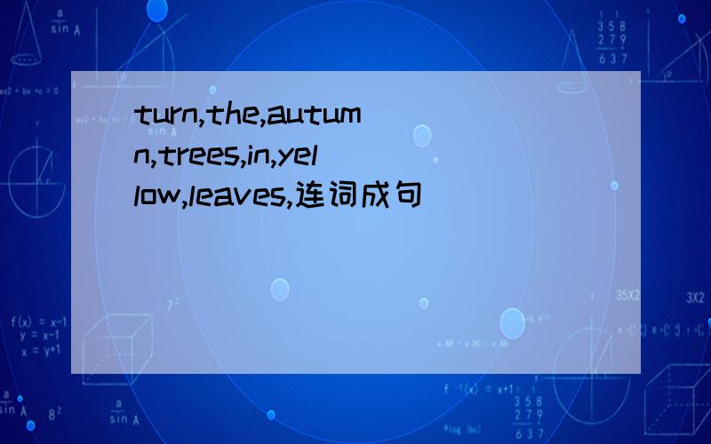 turn,the,autumn,trees,in,yellow,leaves,连词成句