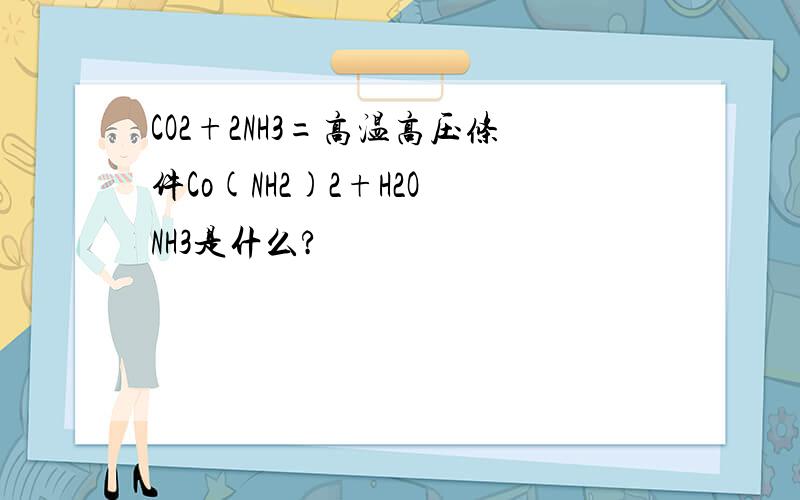 CO2+2NH3=高温高压条件Co(NH2)2+H2O NH3是什么?