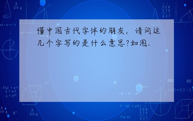懂中国古代字体的朋友：请问这几个字写的是什么意思?如图.