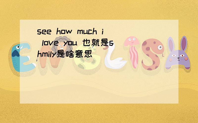 see how much i love you 也就是shmily是啥意思