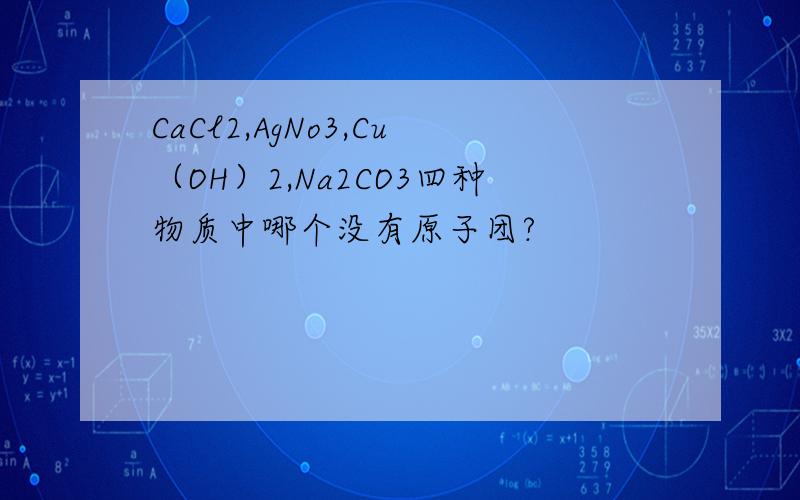 CaCl2,AgNo3,Cu（OH）2,Na2CO3四种物质中哪个没有原子团?