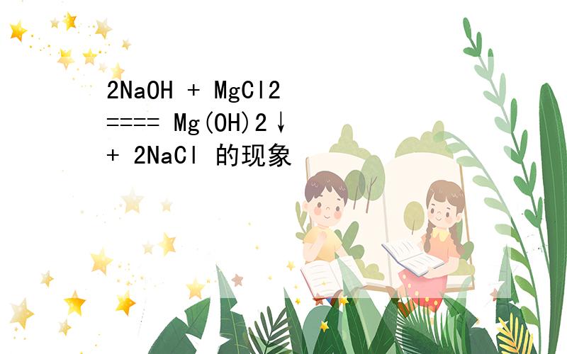2NaOH + MgCl2 ==== Mg(OH)2↓ + 2NaCl 的现象