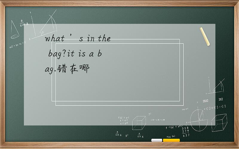 what ’s in the bag?it is a bag.错在哪