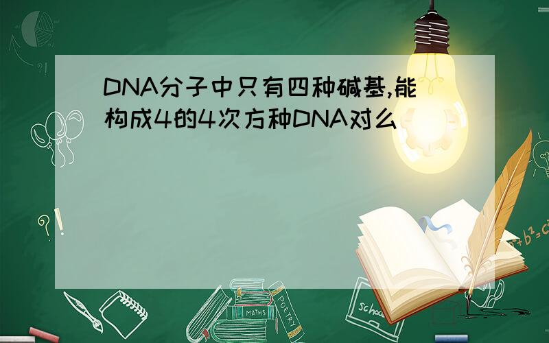 DNA分子中只有四种碱基,能构成4的4次方种DNA对么